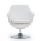 Manhattan Comfort Caisson Faux Leather Swivel Accent Chair in White and Polished Chrome, PK2 2-AC028-WH - alternate 2